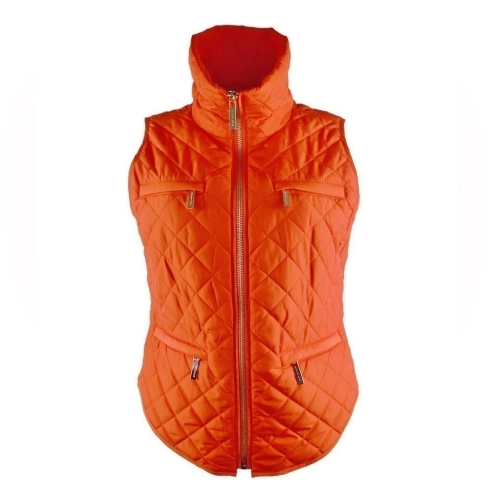 Michael Michael Kors Women's Quilted Orange Packable Puffer Vest